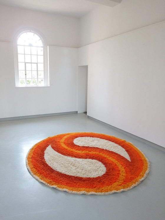 Image 1 of Large Round Ø 250 cm Højer Eksport Wilton Rug, 1960s