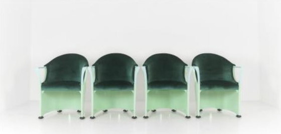 Image 1 of 4x Armchairs Marked Tronetto By Luigi Origlia