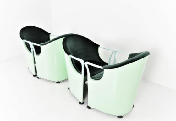 Image 1 of 4x Armchairs Marked Tronetto By Luigi Origlia