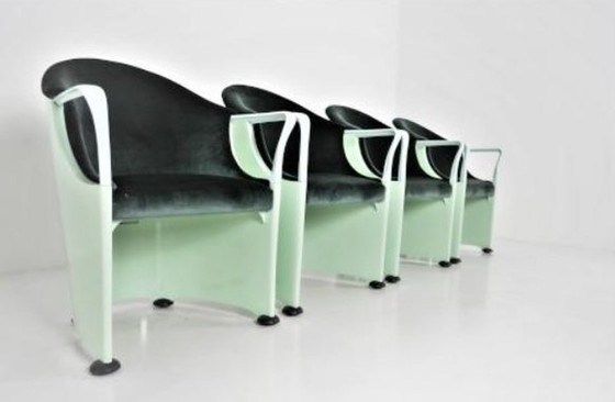 Image 1 of 4x Armchairs Marked Tronetto By Luigi Origlia