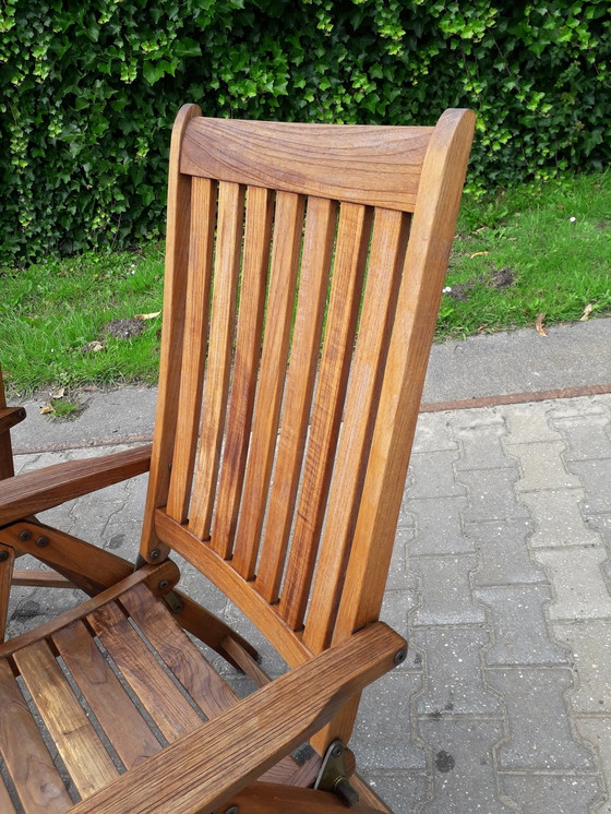 Image 1 of 2 Teak & Garden Ocean recliners with Lambert Outdoor cushions