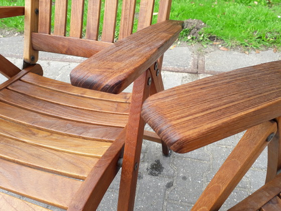 Image 1 of 2 Teak & Garden Ocean recliners with Lambert Outdoor cushions