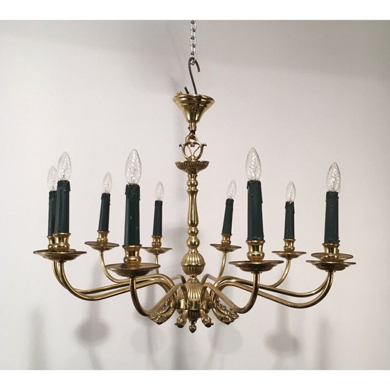 Image 1 of Vintage brass chandelier for Maison Jansen, 1940