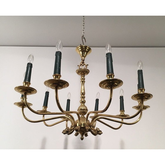 Image 1 of Vintage brass chandelier for Maison Jansen, 1940