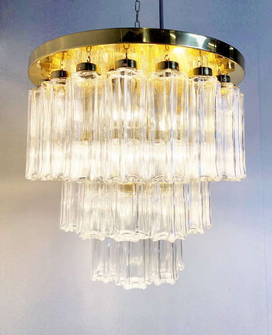 Image 1 of Flush mount chandelier by Glashutte Limburg, 1970s