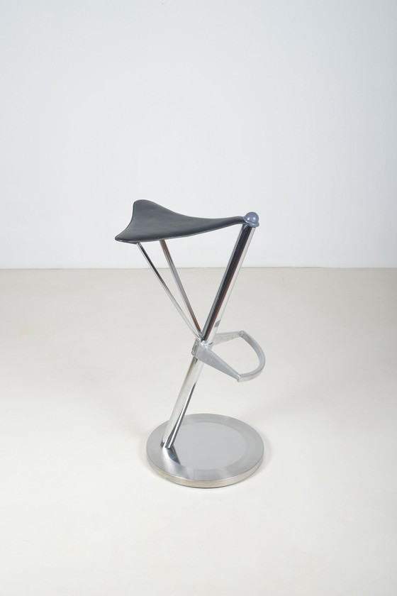 Image 1 of Spanish postmodernist bar stool 'Frenesi' designed by Transatlàntic, 1984