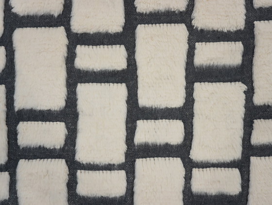 Image 1 of Berber Rug - 247 Cm X 145 Cm - White And Black Wool