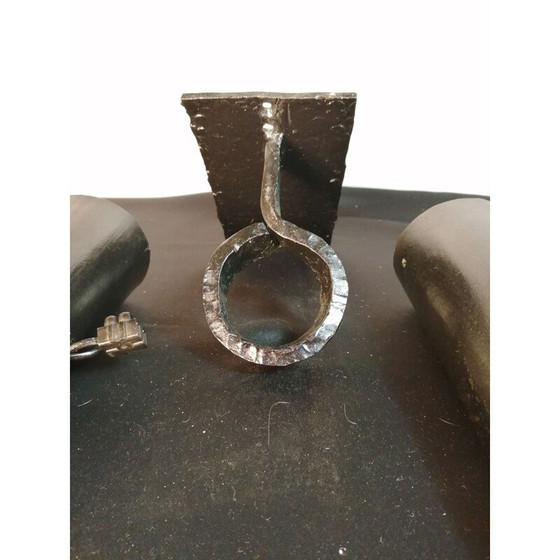 Image 1 of Pair of vintage wrought iron conical sconces, 1960