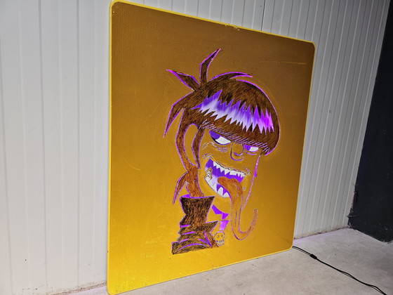 Image 1 of Gorillaz artwork large, illuminated