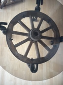 Coffee table wagon wheel unique