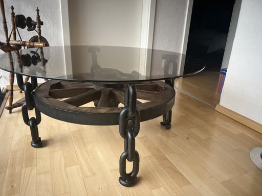 Coffee table wagon wheel unique