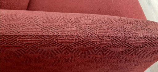 Leolux red fabric sofa