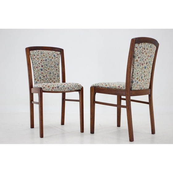 Image 1 of Set of 4 vintage beechwood dining chairs, Czechoslovakia 1950s