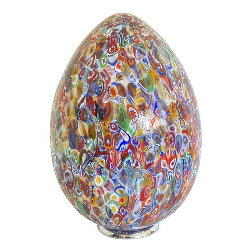 Lámpara de mesa contemporánea de cristal de Murano veneciano multicolor Millefiori Murrine