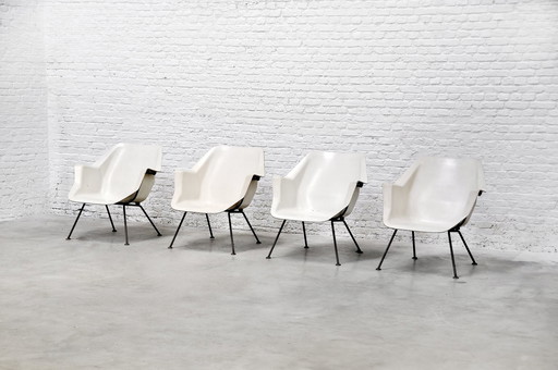 Model 416 Chairs By Wim Rietveld & André Cordemeyer For Gispen, Set Of 4, 1957 