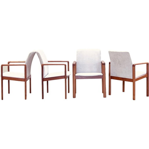 Set di 4 poltrone vintage in teak di Dyrlund, Danimarca 1960