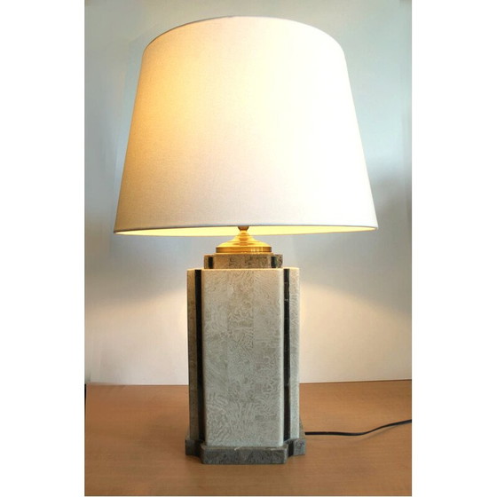 Image 1 of Lampada vintage in marmo decorata con ceramica