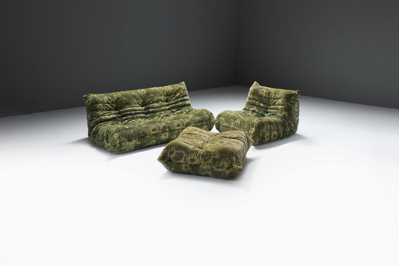 Image 1 of Rare Togo Set In Its Original Fabric By Michel Ducaroy For Ligne Roset France.