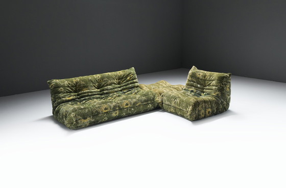 Image 1 of Rare Togo Set In Its Original Fabric By Michel Ducaroy For Ligne Roset France.