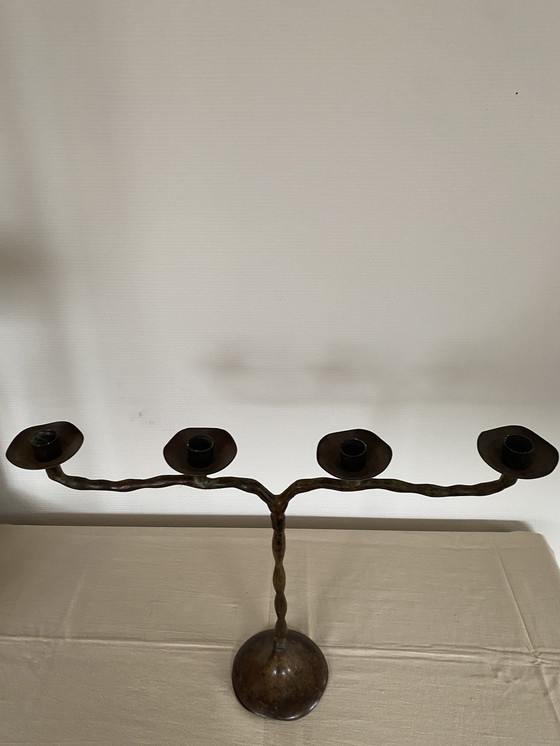 Image 1 of Candeliere Japandi vintage in bronzo 