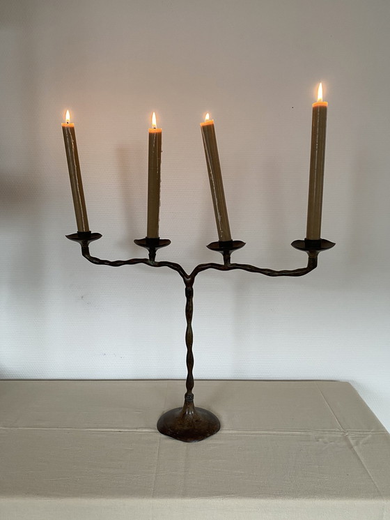 Image 1 of Candeliere Japandi vintage in bronzo 