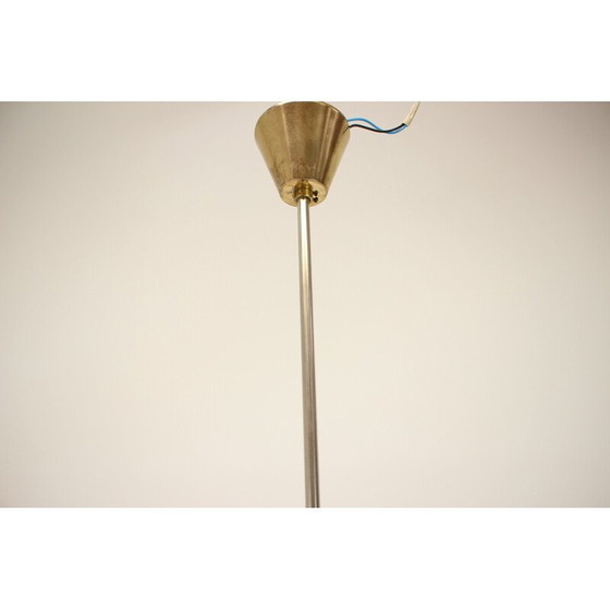Image 1 of Vintage brass and metal chandelier by Kamenicky Senov, Czechoslovakia 1970