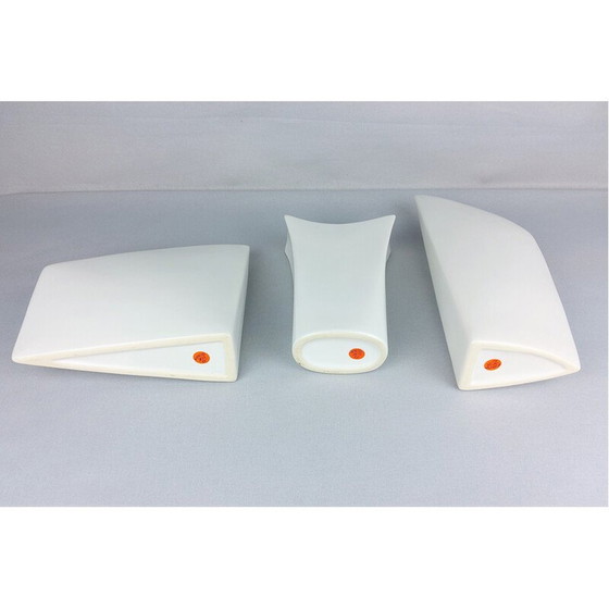 Image 1 of Set of 3 vintage white ceramic vases 1960