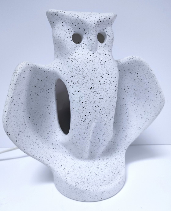 Image 1 of Lampada a forma di gufo in ceramica anni '80