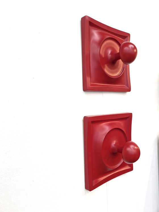 Image 1 of Vintage Coat Rack Hook / Sphere Red Space Age