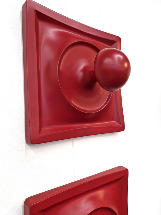 Image 1 of Vintage Coat Rack Hook / Sphere Red Space Age