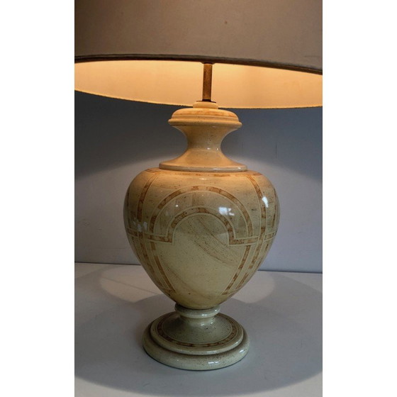 Image 1 of Lampada vintage in legno laccato color guscio d'uovo, 1970