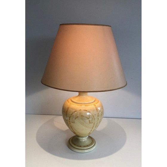 Image 1 of Lampada vintage in legno laccato color guscio d'uovo, 1970