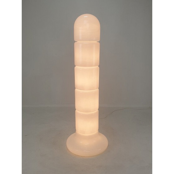 Image 1 of Lampada da terra vintage italiana Zea in vetro opalino di Salocchi per Lumenform, anni '70