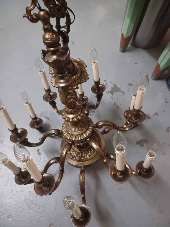 Image 1 of Solid Bronze Chandelier