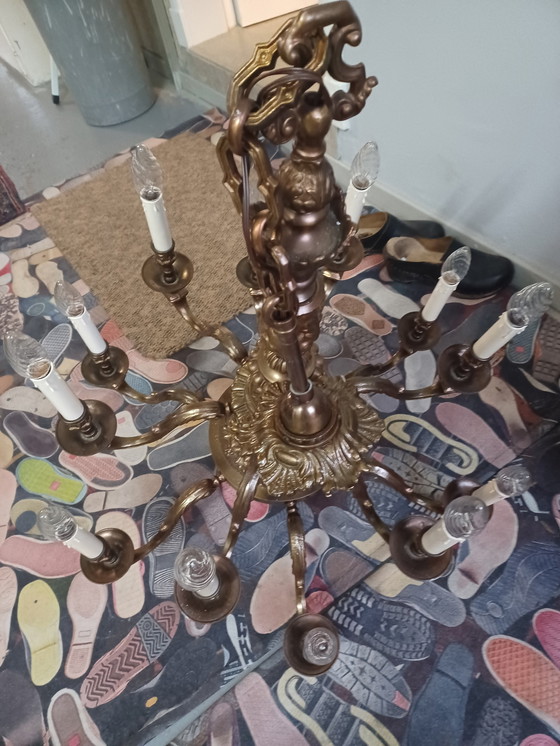 Image 1 of Solid Bronze Chandelier