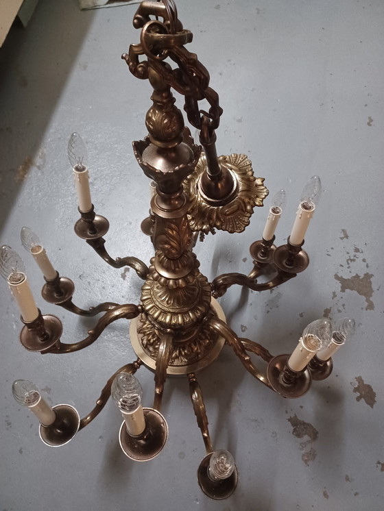 Image 1 of Solid Bronze Chandelier