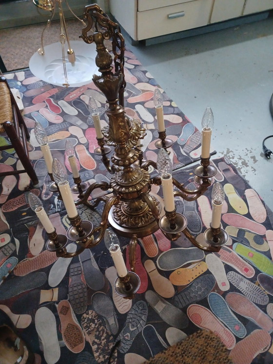 Image 1 of Solid Bronze Chandelier