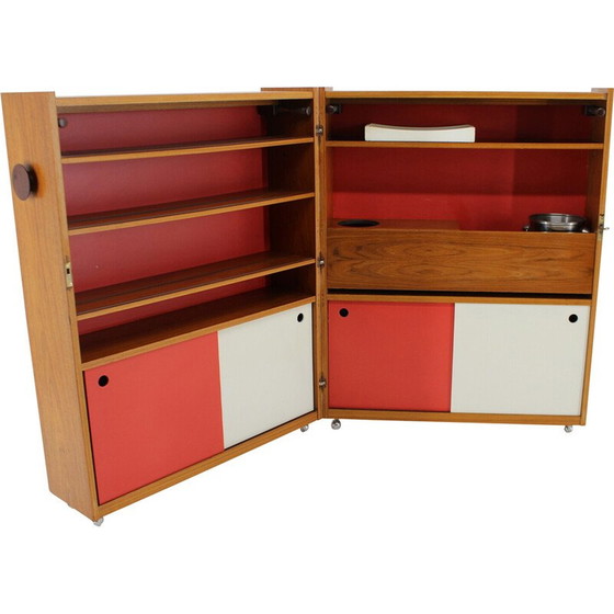 Image 1 of Vintage teak folding bar cabinet by Johannes Andersen, Denmark 1960s