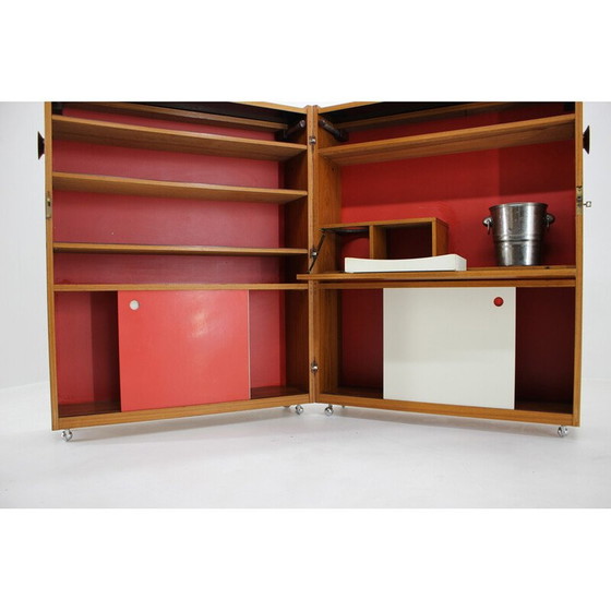 Image 1 of Vintage teak folding bar cabinet by Johannes Andersen, Denmark 1960s