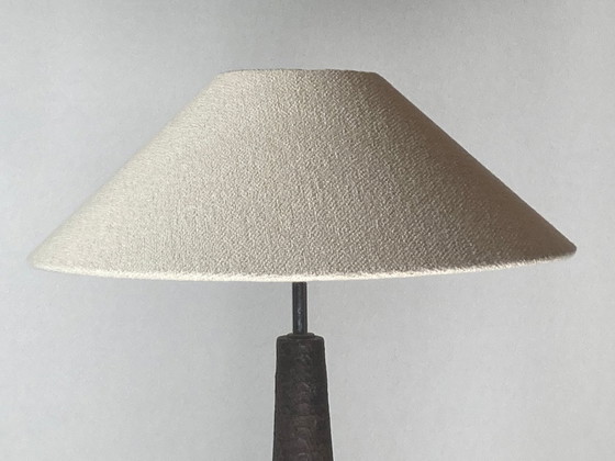 Image 1 of Wabi Sabi Bouclé & Ceramic Floor Lamp, 1960s