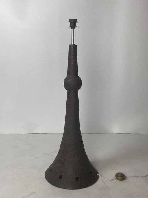 Wabi Sabi Bouclé & Ceramic Floor Lamp, 1960s