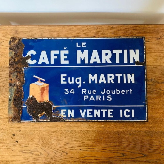 Image 1 of Vintage enamelled plaque le café Martin