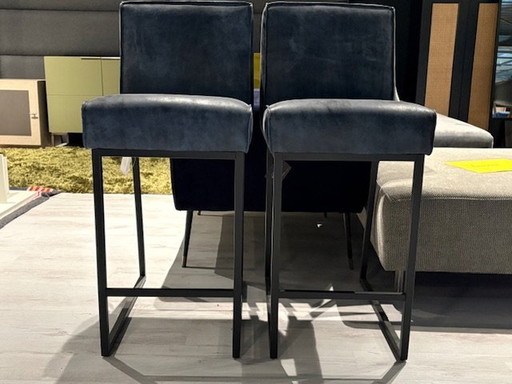 2x Lara Counter Chairs In Country Leather