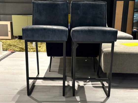 Image 1 of 2x Lara Counter Chairs In Country Leather