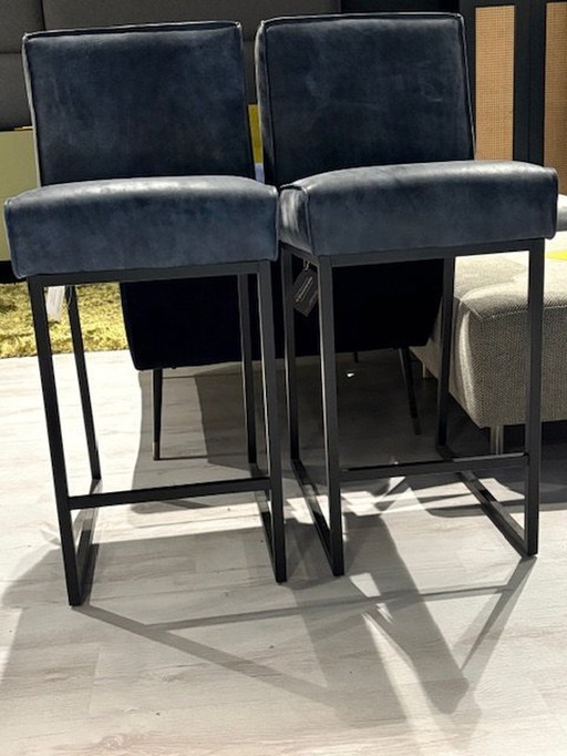 2x Lara Counter Chairs In Country Leather