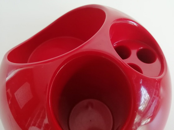 Image 1 of Gedy Hasuike Toothbrush Holder Or Desk Organizer Red