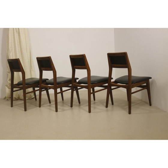 Image 1 of Set of 4 vintage walnut dining chairs by Foster McDavid, 1970