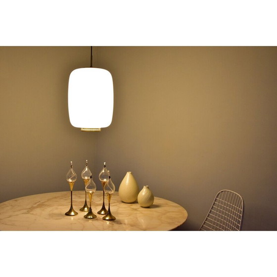 Image 1 of Set of 5 vintage brass Clear Drops oil lamps by Freddie Andersen, Denmark 1970