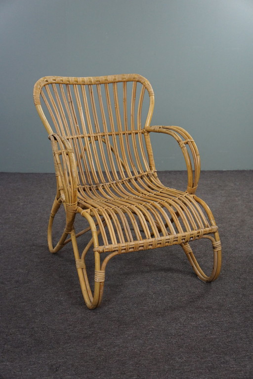 Rattan Dutch Design Style Belse 8 armchair, 1950