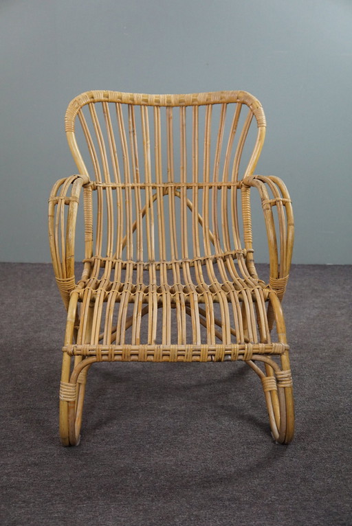 Rattan Dutch Design Style Belse 8 armchair, 1950